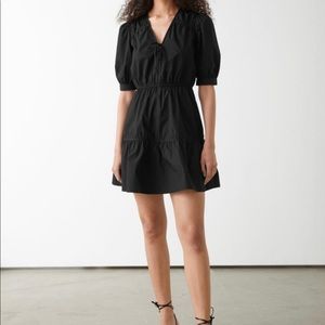 & Other Stories Tiered Puff Sleeve Mini Dress